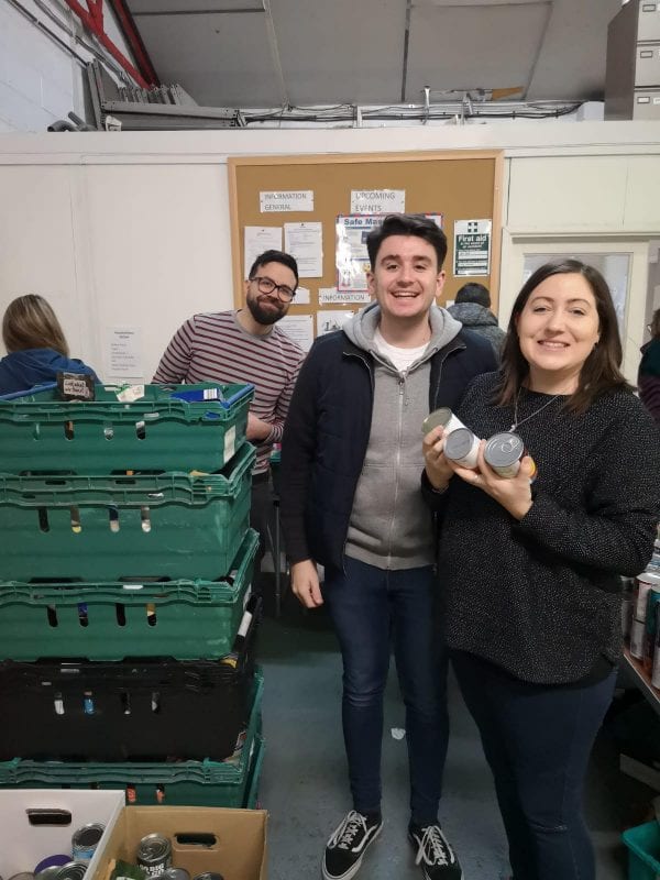 Atelier's Christmas Campaign 2018 rachael, tom and james at southampton food bank