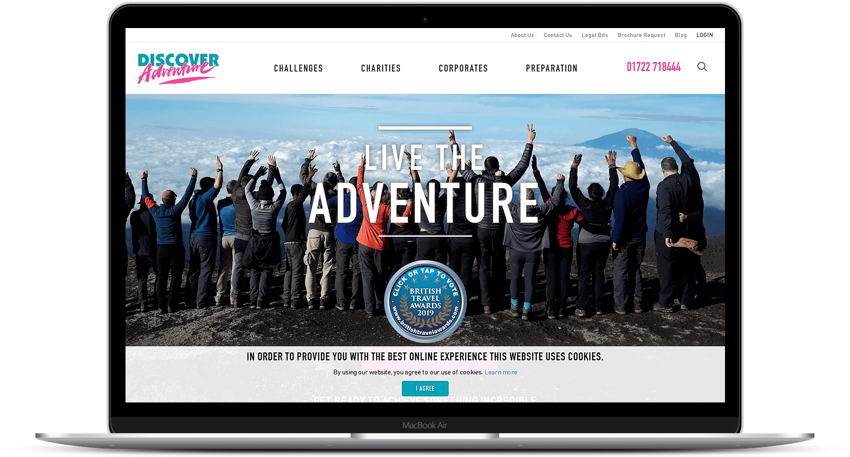 discover adventure website homepage